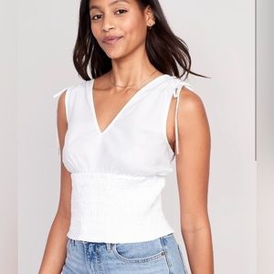 V Neck Smocked Blouse - Old Navy